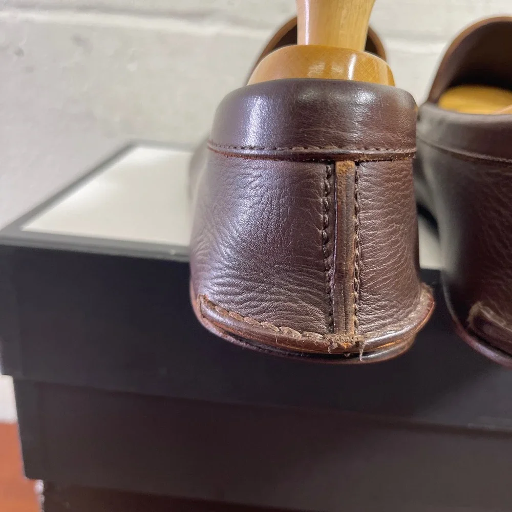 Jil Sanders Brown Leather Loafers Slip On Dress Shoes Mens 10 D Italy Made‎